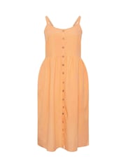 Yours Curve Orange Linen Blend Button Sundress - Image 5 of 5