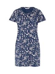 Yours Curve Blue Summer Celestial Placket Nightdress - Image 5 of 5