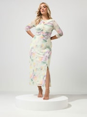 Yours Curve Cream London Keyhole Dress - Image 1 of 5