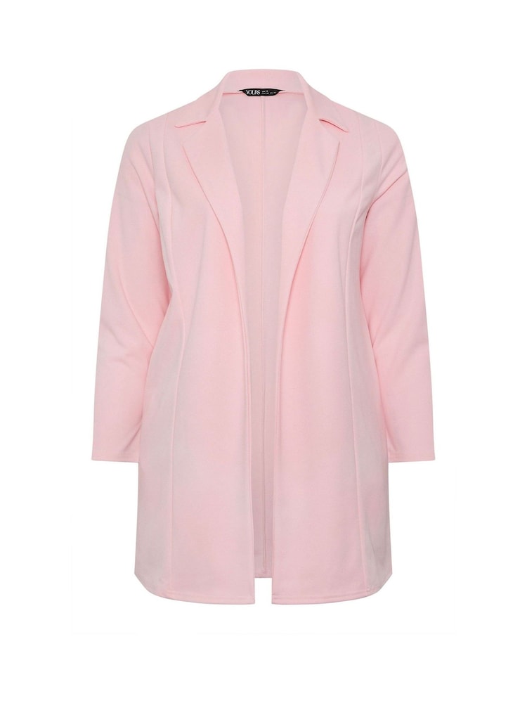 Yours Curve Pink Scuba Blazer - Image 5 of 5