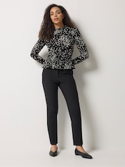 M&Co Black And White Spots Shirred Top - Image 3 of 6
