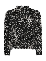 M&Co Black And White Spots Shirred Top - Image 6 of 6