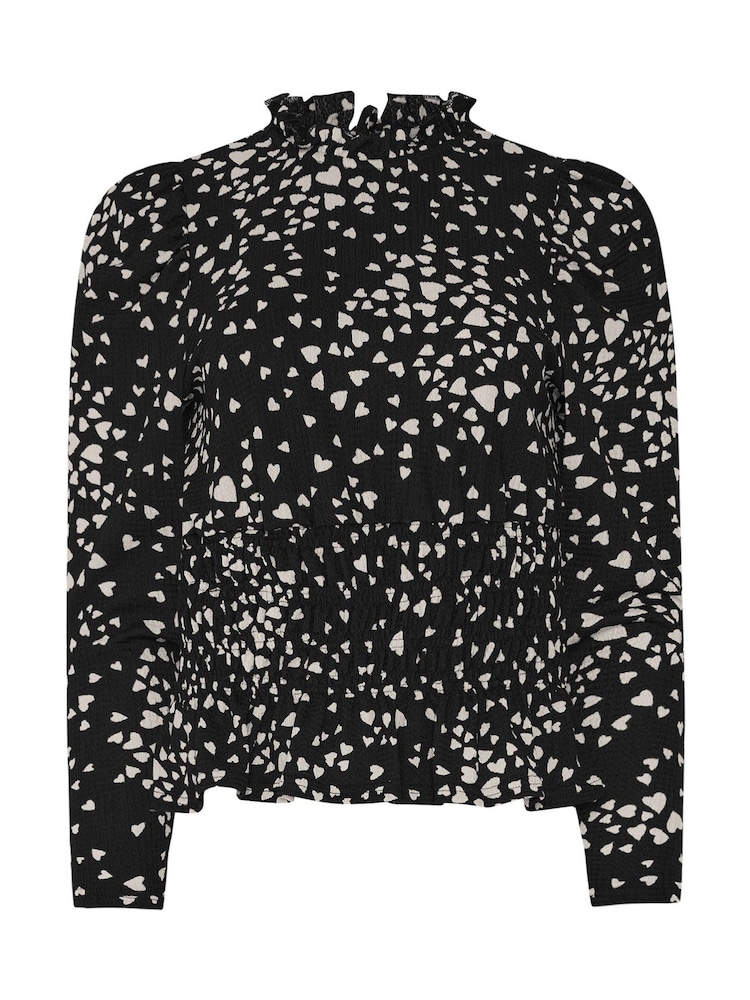 M&Co Black And White Spots Shirred Top - Image 6 of 6
