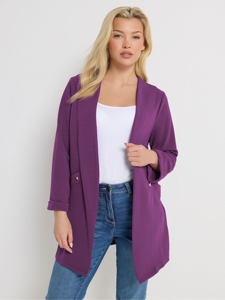 M&Co Purple Textured Jersey Jacket - Image 1 of 2 M&Co Purple Textured Jersey Jacket - Image 1 of 2