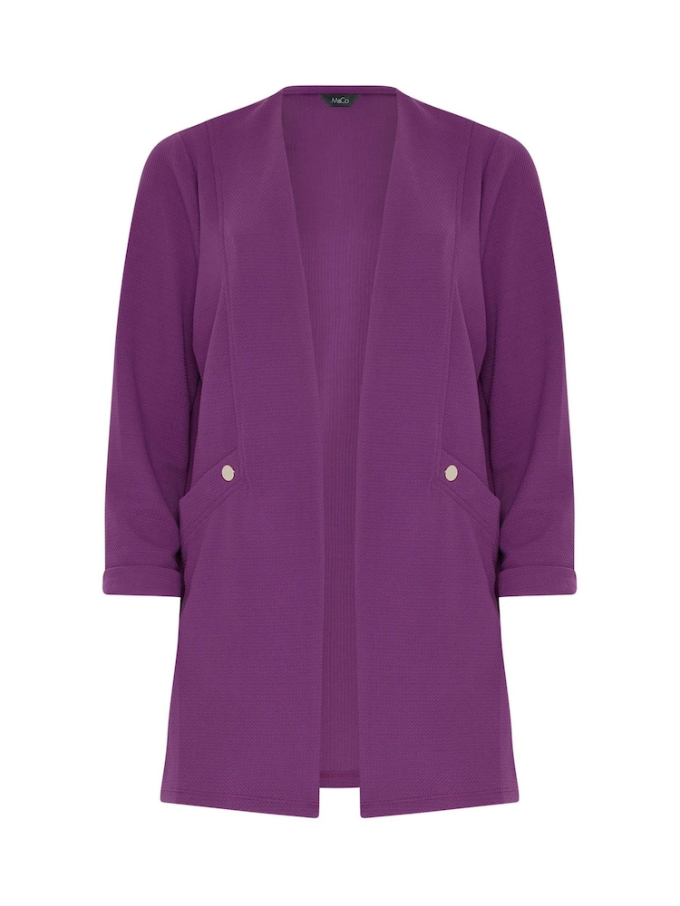 M&Co Purple Textured Jersey Jacket - Image 2 of 2 M&Co Purple Textured Jersey Jacket - Image 2 of 2