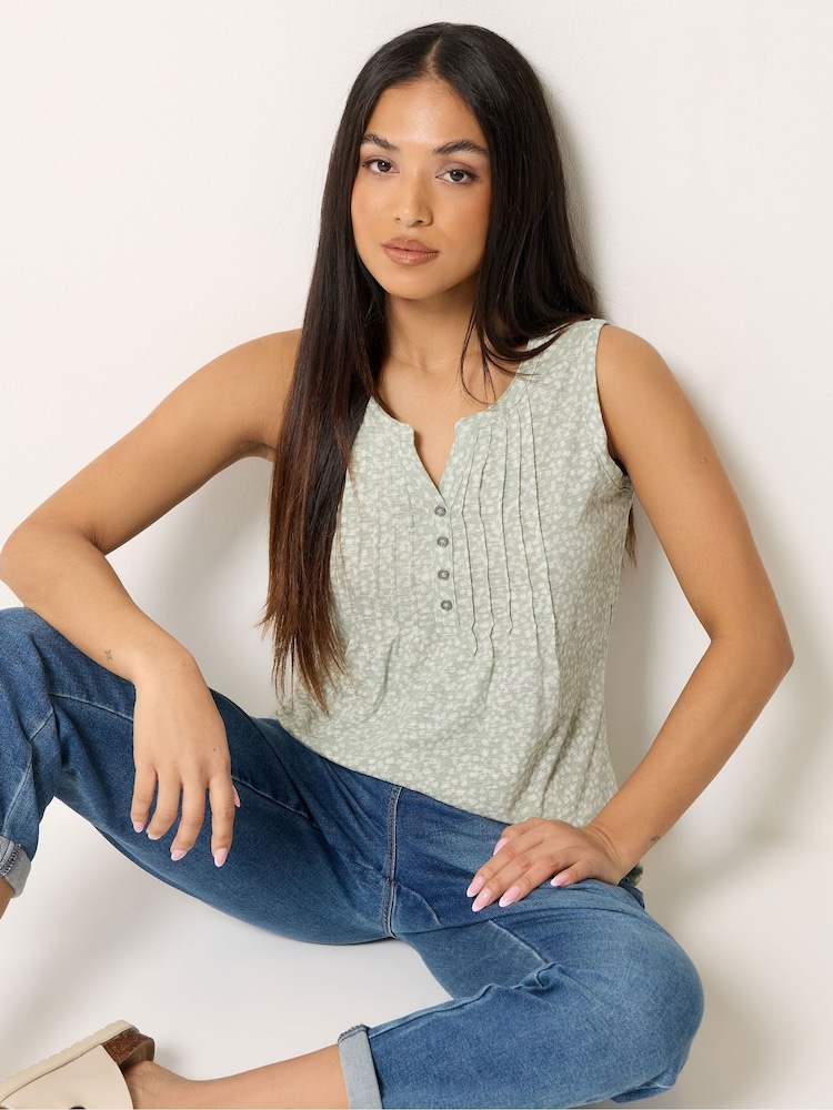 M&Co Green Petite Ditsy Printed Top - Image 1 of 5