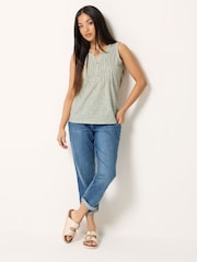 M&Co Green Petite Ditsy Printed Top - Image 2 of 5