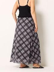 أرجواني - Yours Curve Mesh A-Line Skirt - Image 3 of 5