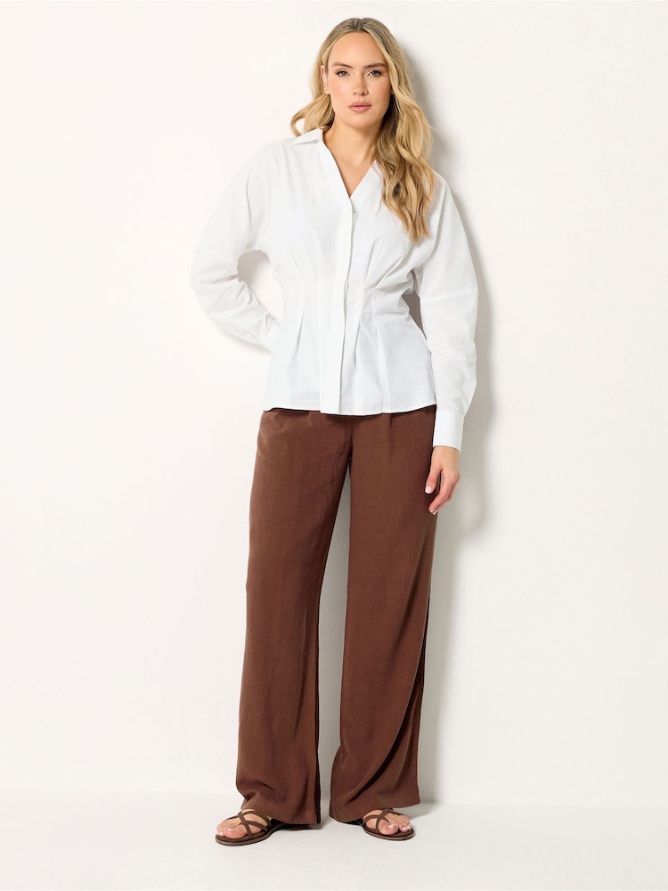 Long Tall Sally White Pleated Collar Shirt - Image 2 of 5