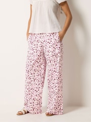 PixieGirl Pink Printed Wide Leg Trousers - Image 2 of 4