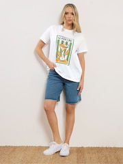 Long Tall Sally White Martini Graphic Oversized T-Shirt - Image 3 of 6