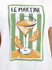 Long Tall Sally White Martini Graphic Oversized T-Shirt - Image 5 of 6