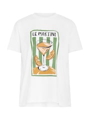Long Tall Sally White Martini Graphic Oversized T-Shirt - Image 6 of 6