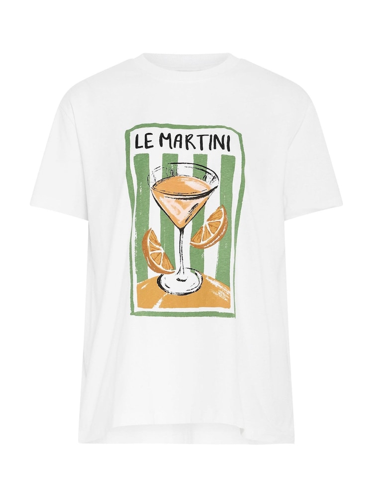 Long Tall Sally White Martini Graphic Oversized T-Shirt - Image 6 of 6