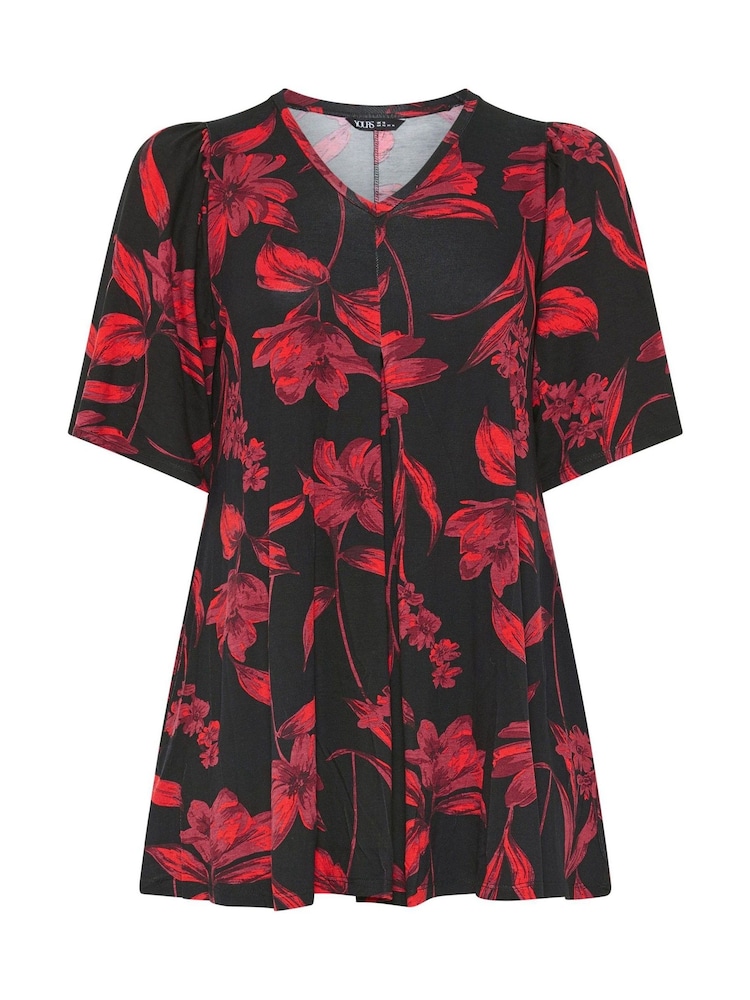 Yours Curve Black Pleated Front Top - Image 5 of 5