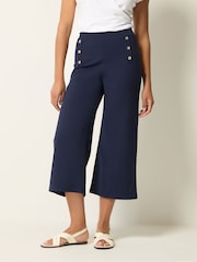 M&Co Military Button Cropped Trousers - Imagen 1 de 4