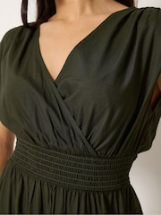 PixieGirl Green Wrap Front Midi Dress - Image 4 of 5