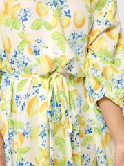 PixieGirl Petite Yellow Tie Waist Shirt Dress - Image 4 of 5