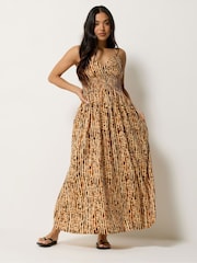 PixieGirl Natural Wrap Maxi Dress - Image 1 of 5