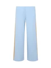 PixieGirl Blue Stripe Wide Leg Scuba Trousers - Image 5 of 5