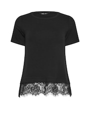 M&Co Black Lace Hem T-Shirt - Image 5 of 5