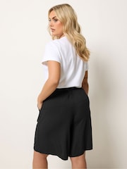 Yours Curve Black Pull On Jersey Shorts - Image 3 of 5