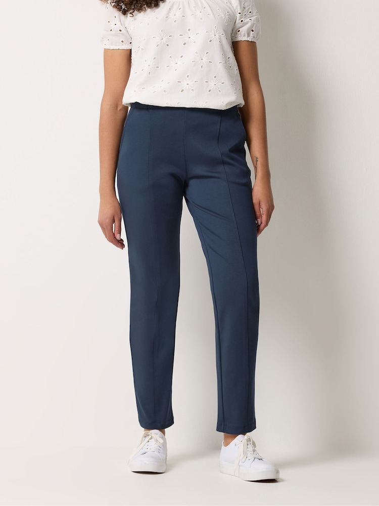 M&Co Blue Ponte Seam Detail Trousers - Image 1 of 5