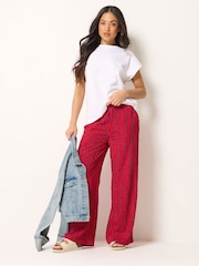 PixieGirl Petite Pink Stripe Wide Leg Trousers - Image 1 of 6