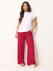 PixieGirl Petite Pink Stripe Wide Leg Trousers - Image 2 of 6