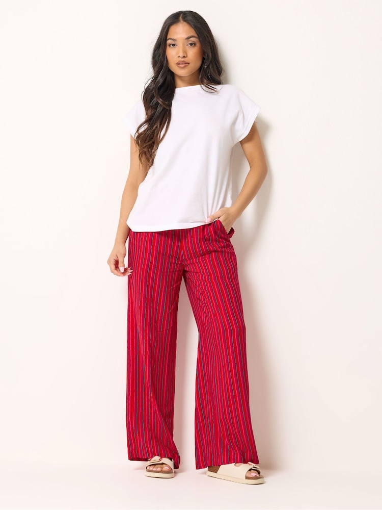 PixieGirl Petite Pink Stripe Wide Leg Trousers - Image 2 of 6