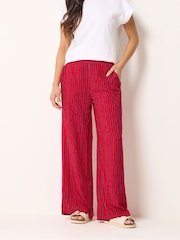 PixieGirl Petite Pink Stripe Wide Leg Trousers - Image 3 of 6