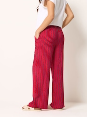 PixieGirl Petite Pink Stripe Wide Leg Trousers - Image 4 of 6
