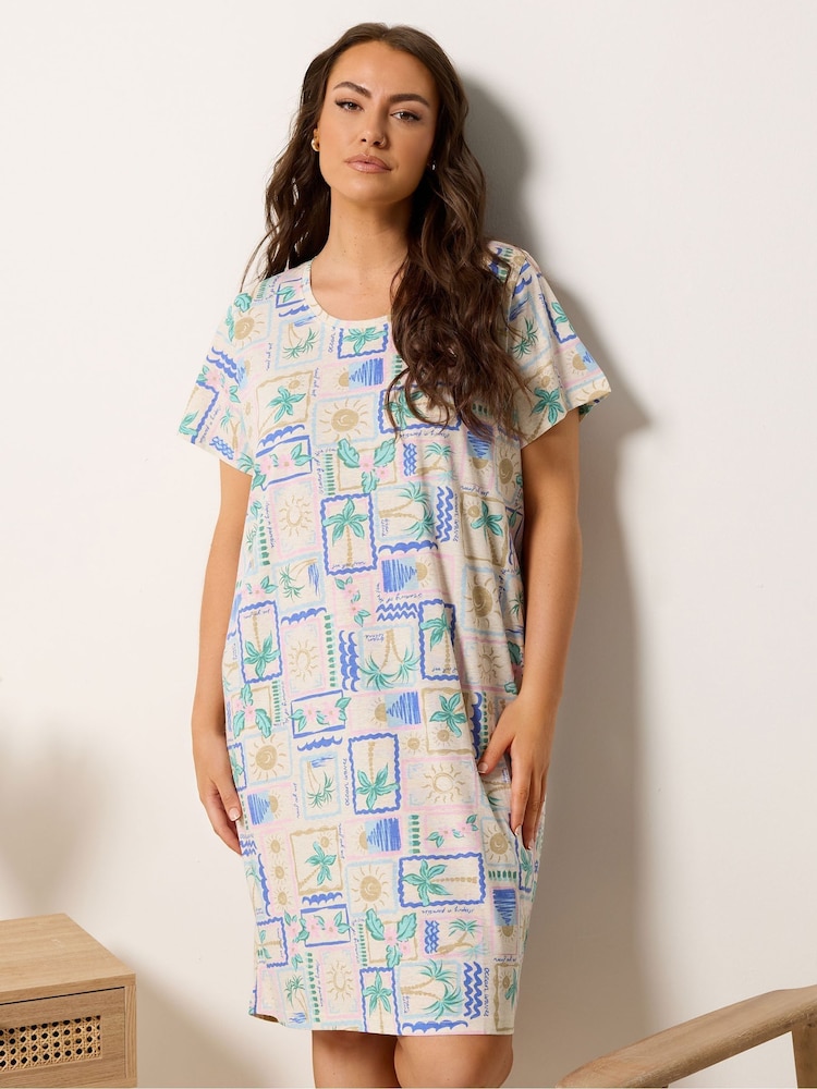 Νυχτικό με ντεκολτέ Yours Curve Postcards - Εικόνα 1 από 5