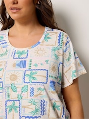 Νυχτικό με ντεκολτέ Yours Curve Postcards - Εικόνα 4 από 5