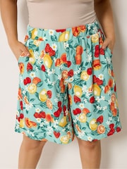 Yours Curve Green Pull On Jersey Shorts - Image 4 of 5