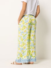 PixieGirl Yellow Printed Wide Leg Trousers - Image 3 of 4