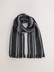 Black/Grey Stripe Knitted Scarf - Image 1 of 3