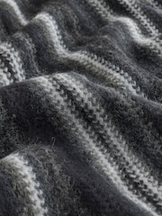 Black/Grey Stripe Knitted Scarf - Image 3 of 3