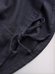 The Set Sleeveless Shell Top and Wide Leg Trousers Co-Ord With Linen Navy Blue - Image 4 of 5