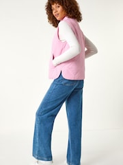 Roman Pink Diamond Quilted Funnel Neck Gilet - Image 4 of 5