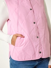 Roman Pink Diamond Quilted Funnel Neck Gilet - Image 6 of 6