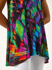 Roman Black Abstract Print Hanky Hem Tunic - Image 5 of 5