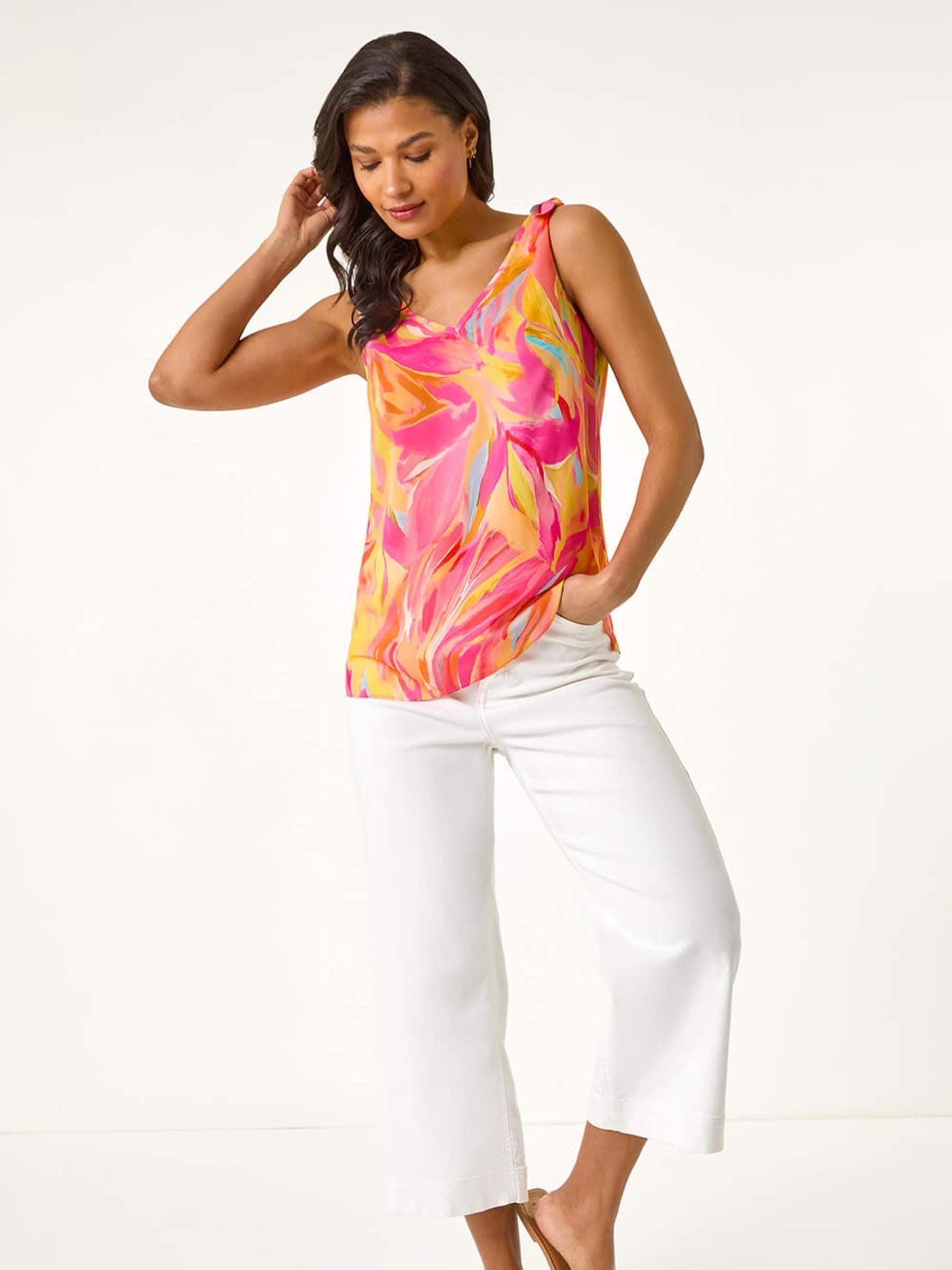トップス POTTERY CAMISOLE TOP Buy Roman Pink Abstract Print V-Neck Cami Top from Next Romania
