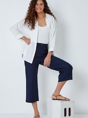 Roman Blue Cropped Stretch Trousers - Image 2 of 8