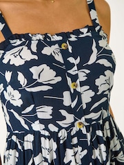 Roman Blue Floral Print Midi Sundress - Image 4 of 4