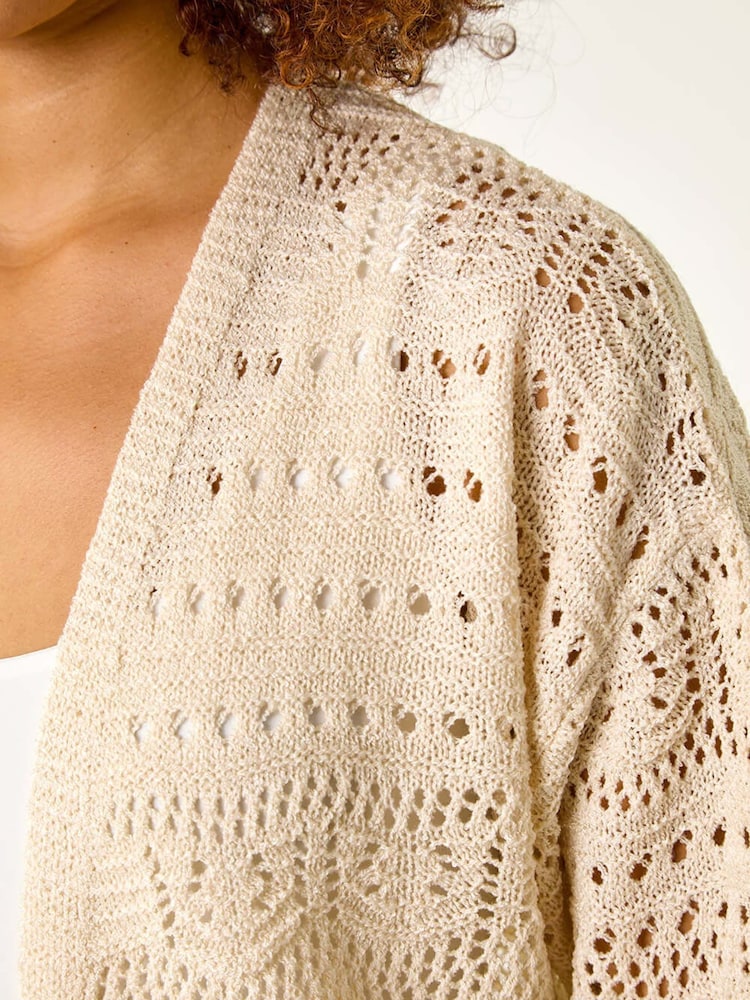 ナチュラル - Roman 七分袖 ステッチディテール カーディガン - 画像 5 / 5