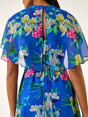 Roman Φλοράλ Φόρεμα με κάπα και σχέδιο από σιφόν - Εικόνα 5 από 5