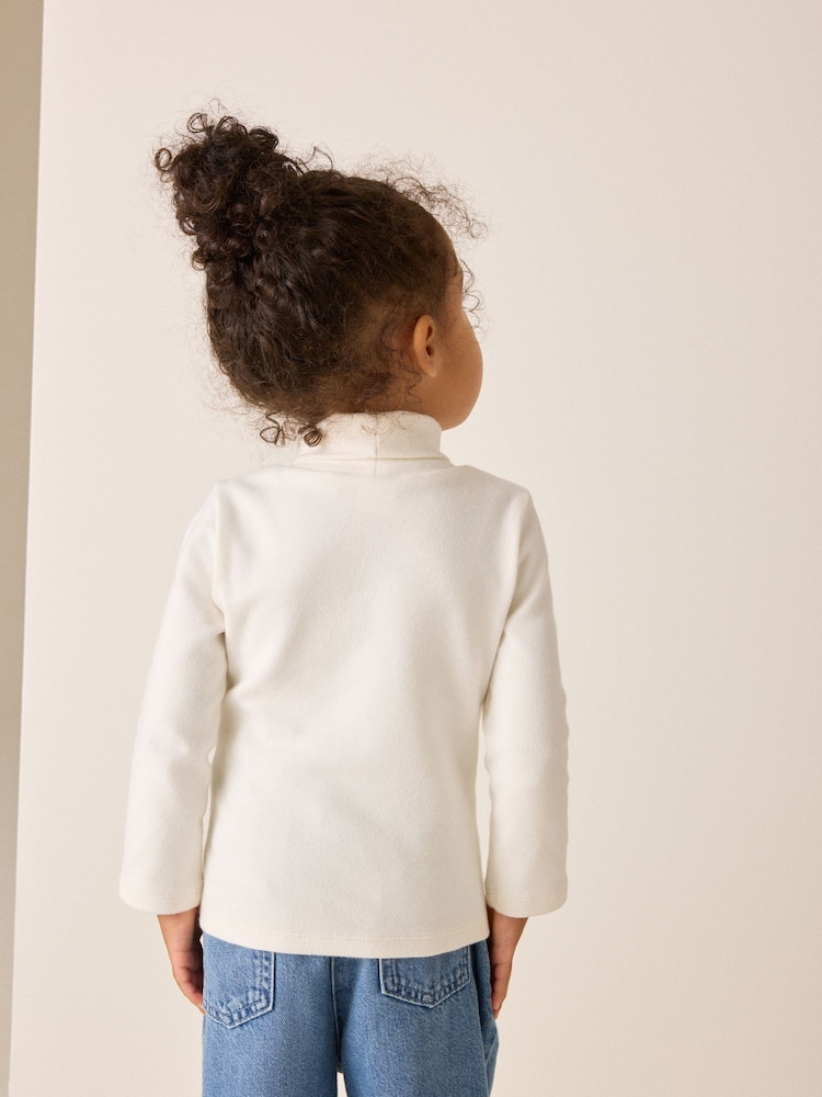 Cream Long Sleeve Roll Neck Top (3mths-7yrs) - Image 2 of 7 Cream Long Sleeve Roll Neck Top (3mths-7yrs) - Image 2 of 7