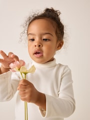 Cream Long Sleeve Roll Neck Top (3mths-7yrs) - Image 3 of 7