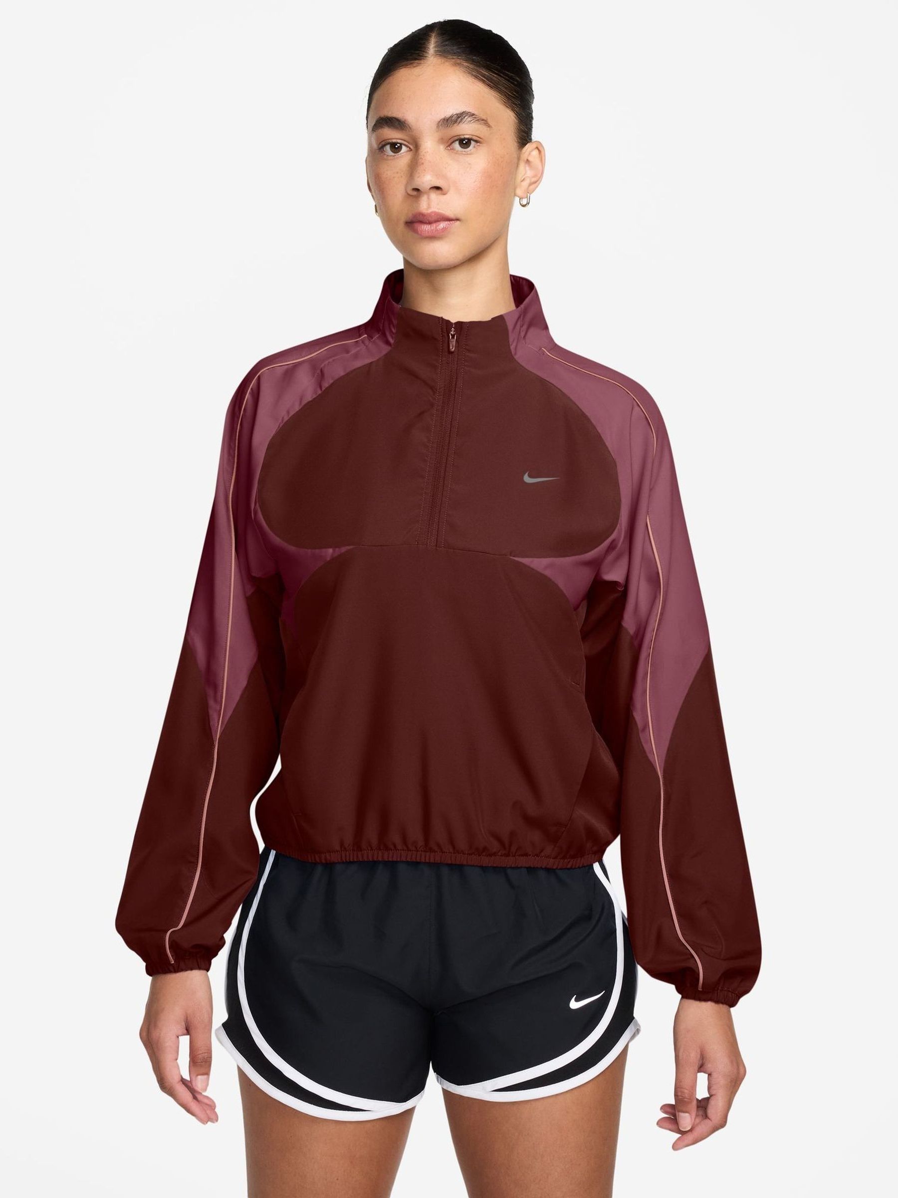 Buy Nike Mystic Date Brown Tempo Dri FIT 1/2 Zip Running Jacket